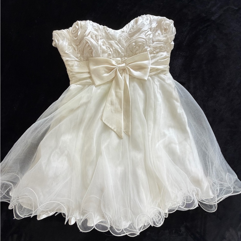 Steppin' Out Dress formal wedding size 11/12 ivory white knee length - Picture 5 of 16
